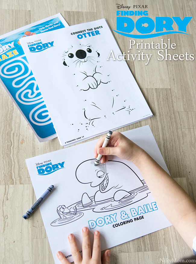 FINDING DORY Free Printable Coloring & Activity Sheets