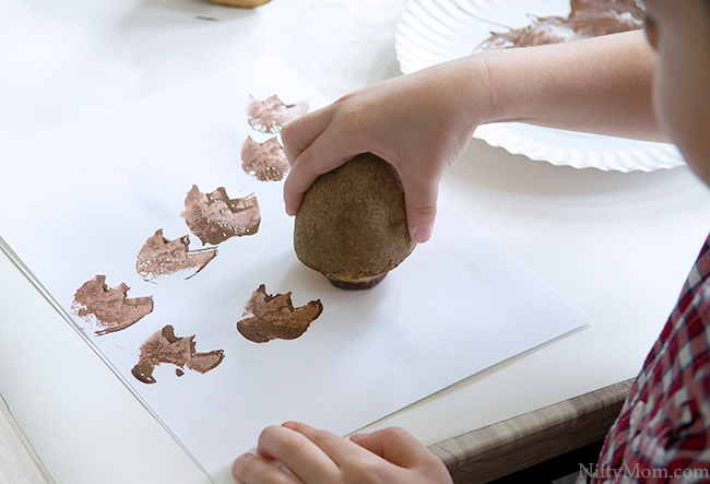 DIY Dino Tracks (footprints with potatoes)