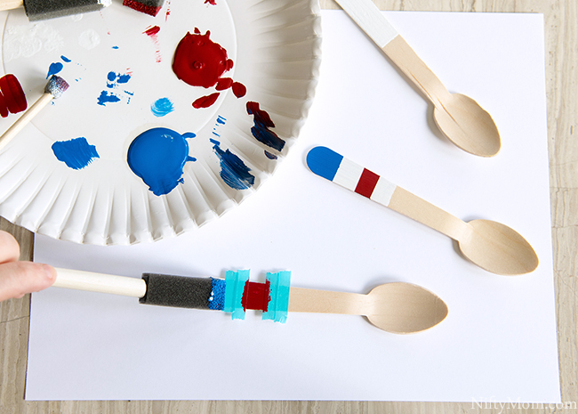 DIY Painted Patriotic Wooden Spoons