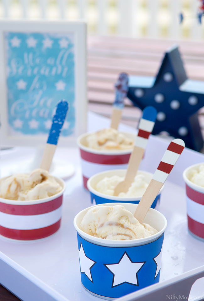 DIY Ideas & Printables for Summer Ice Cream Days (perfect for the 4th of July, Memorial Day, barbecues or any summer day!)
