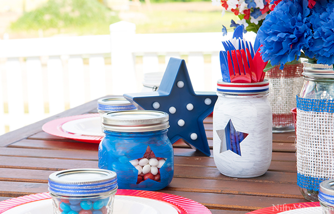 DIY Painted Mason Jars & Outdoor Table Decor Ideas