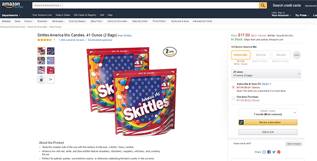 Skittles America Mix on Amazon