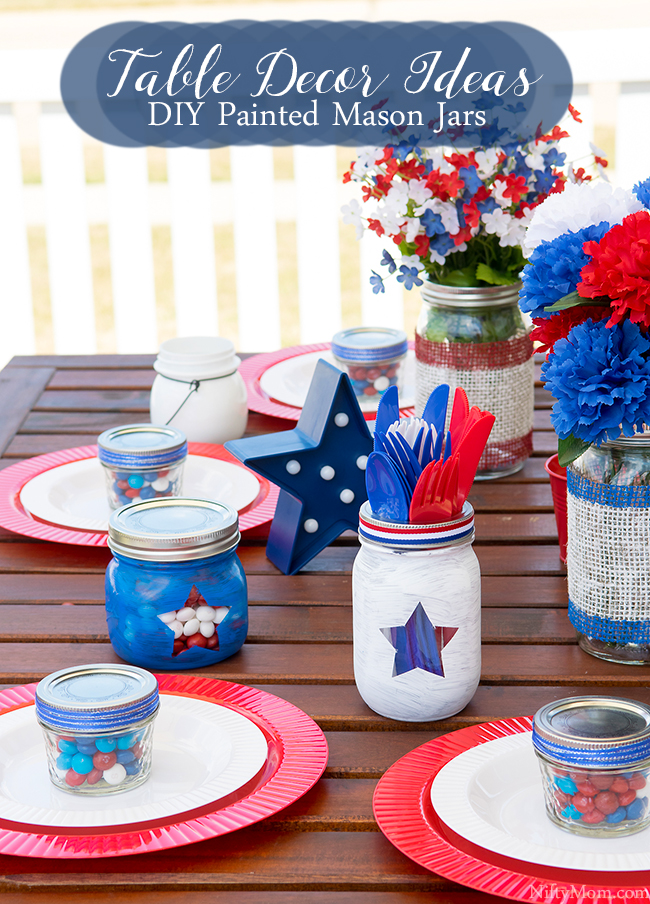 DIY Painted Mason Jars & Outdoor Table Decor Ideas