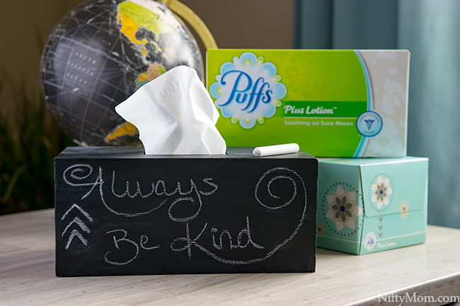 How to Make a Chalkboard Tissue Box Cover for Puffs 