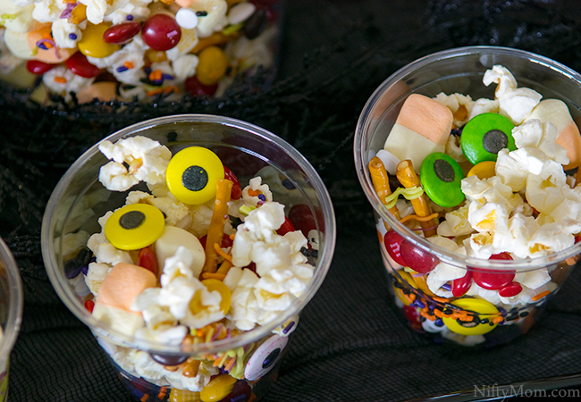 Halloween Monster Bash Party Ideas - Popcorn Snack Mix