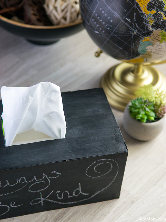 How to Make a Chalkboard Tissue Box Cover with Foam Board