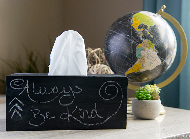 How to Make a Chalkboard Tissue Box Cover with Foam Board