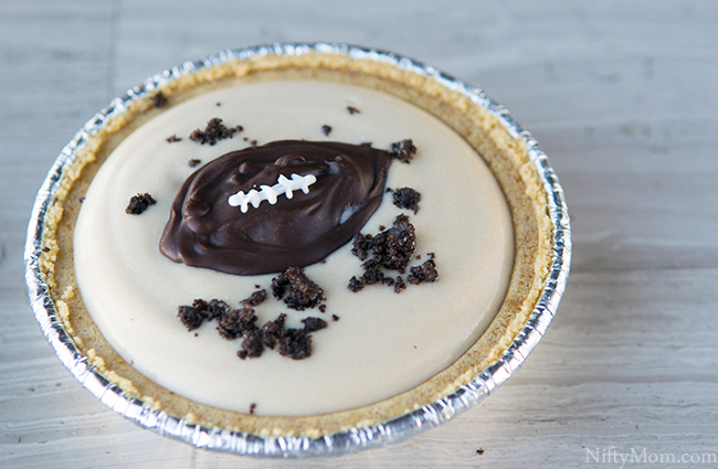 No Bake Mini White Mocha Pudding Pies with DIY Candy Footballs