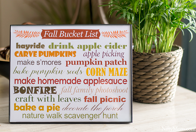 Printable Fall Bucket List