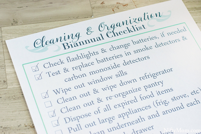 Free Printable Biannual Household Cleaning & Organization Checklist