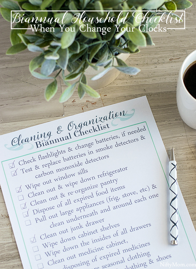 Free Printable Biannual Household Cleaning & Organization Checklist