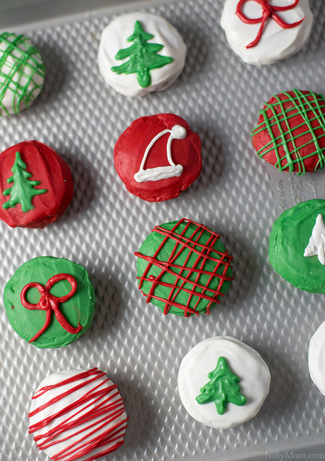 Christmas Candy-Coated Peanut Butter Sandwich Cookies