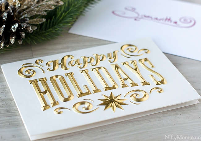 Gold Hallmark Signature Happy Holiday Card