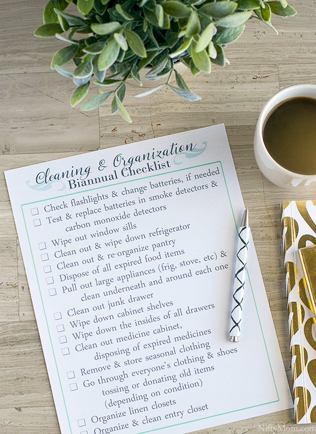 Free Printable Biannual Household Cleaning & Organization Checklist