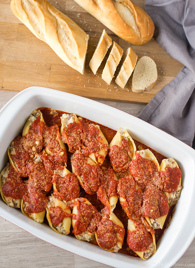 Easy Baked Stuffed Shells Recipe (with ground beef and cheese)