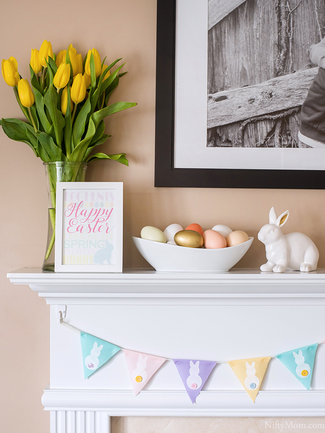 Easter Mantle  + How to Make a Stamp & a Spring Bunny Banner