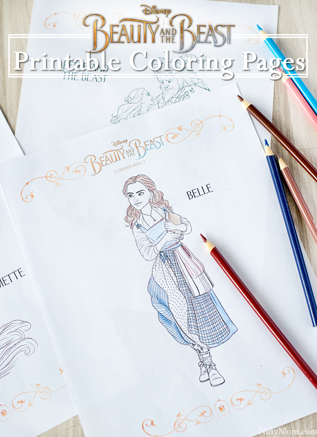 10 Free Printable Beauty and the Beast Coloring Pages