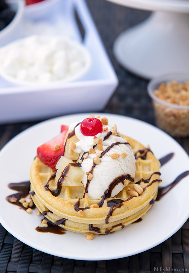 Banana Split Waffle Stack