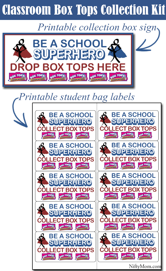 Classroom Box Tops Collection Idea Superhero Printables!