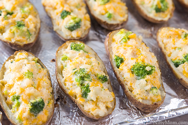 Broccoli & Cheddar Stuffed Twice Baked Potatoes Recipe