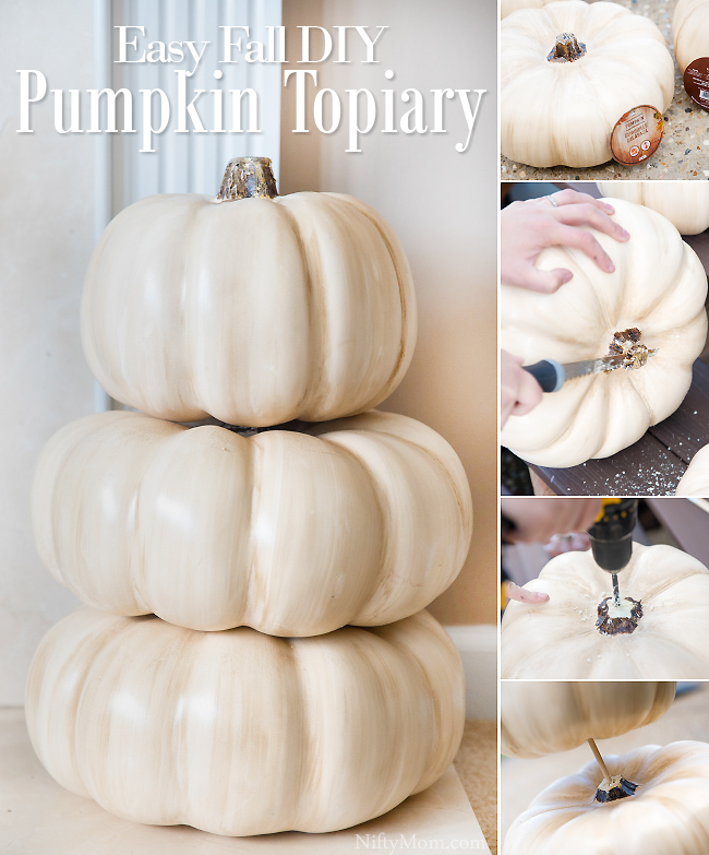 Easy Fall DIY Pumpkin Topiary