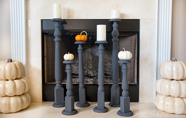 DIY Floor Candle Holders from Wooden Table Legs