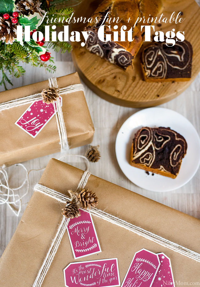 Friendsmas Ideas + Free printable holiday gift tags