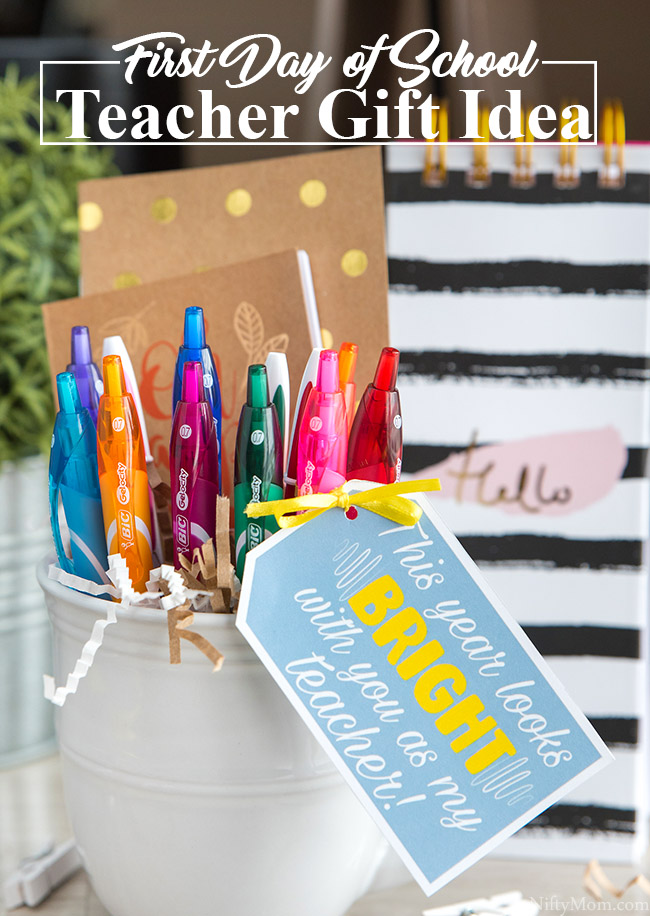First Day of School Teacher Gift Idea {with Free Printable Tag}