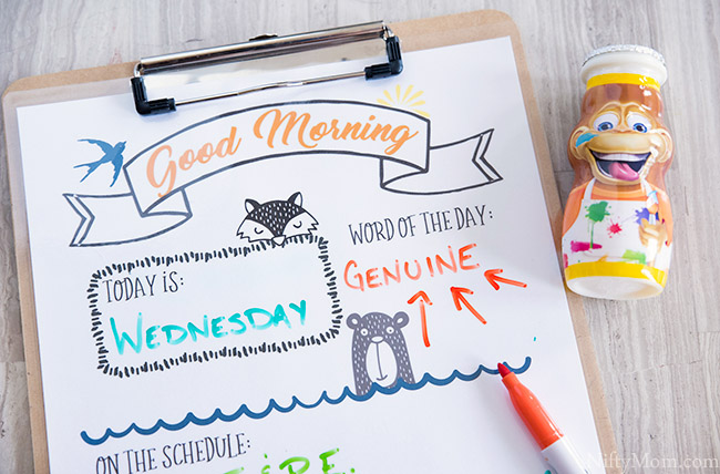 Print this FREE kids morning sheet to help morning routines and motivate the kids along the way. 
