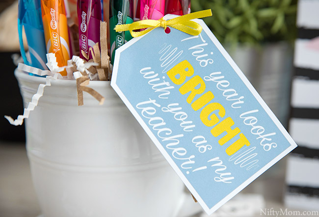 First Day of School Teacher Gift Idea {with Free Printable Tag}