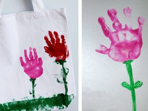 Summer Blue Brush Canvas Handprint Tote Bag - Shop Ma'pin