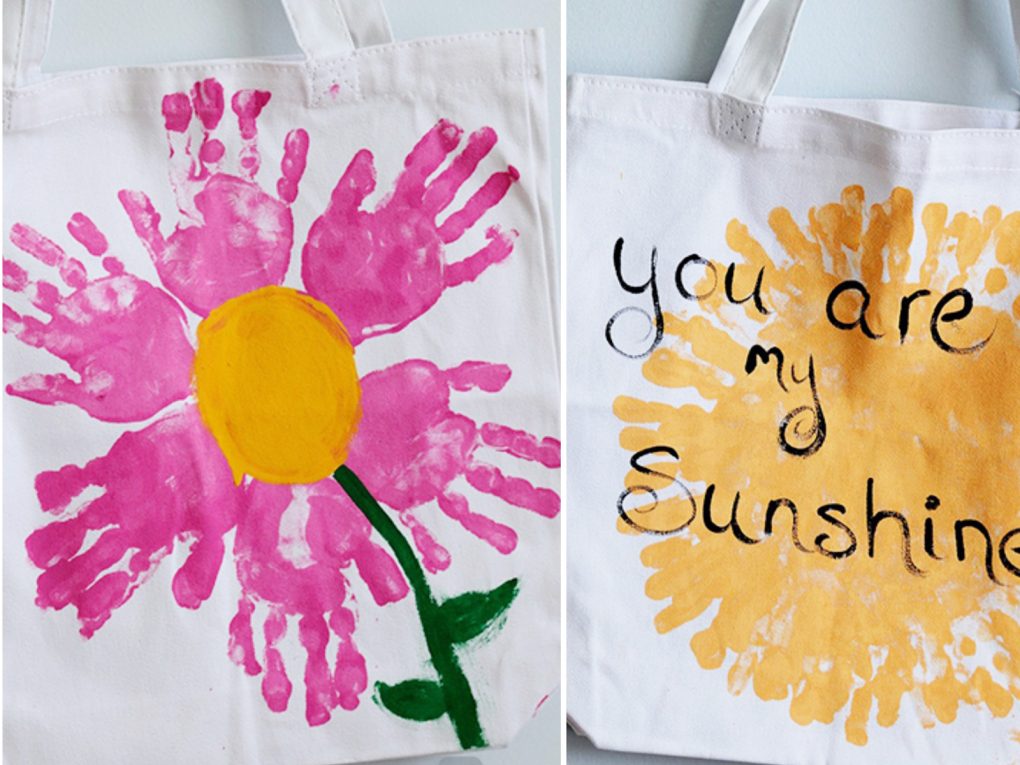 Mother’s Day Gift Idea – Handprint Tote Bags – Nifty Mom