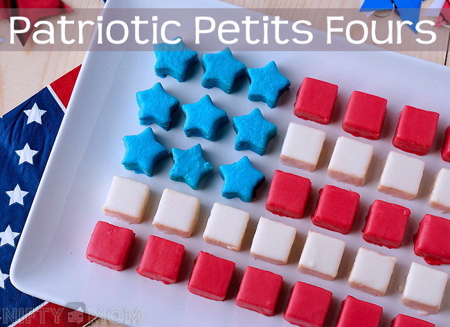 Easy 4th of July Dessert - Petits Fours with Pound Cake