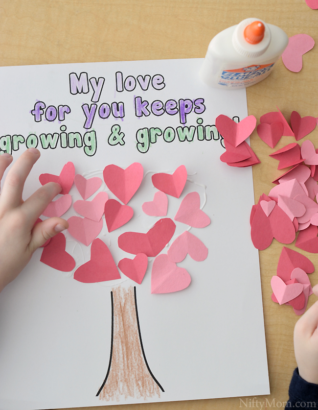 Heart Tree Craft for Kids Valentine’s Day – Nifty Mom