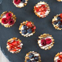 Easy Chocolate Drizzled Phyllo Fruit Cups