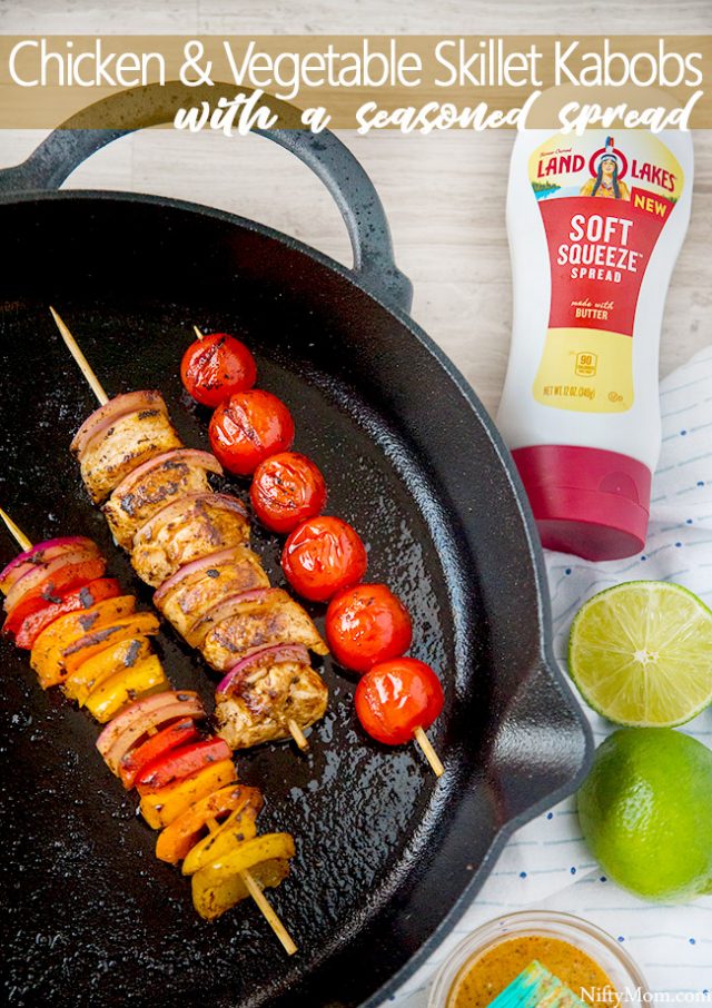 Chicken & Vegetable Skillet Kabobs + a Seasoned Spread Nifty Mom