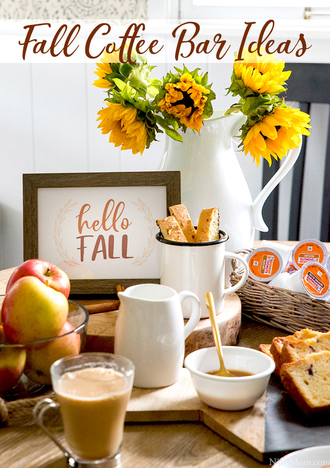 Fall Coffee Bar Ideas {Free 'Hello Fall' Printable Sign}