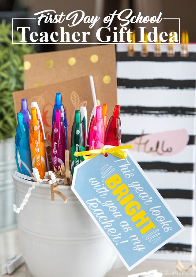 First Day of School Teacher Gift Idea {with Printable Tag} – Nifty Mom