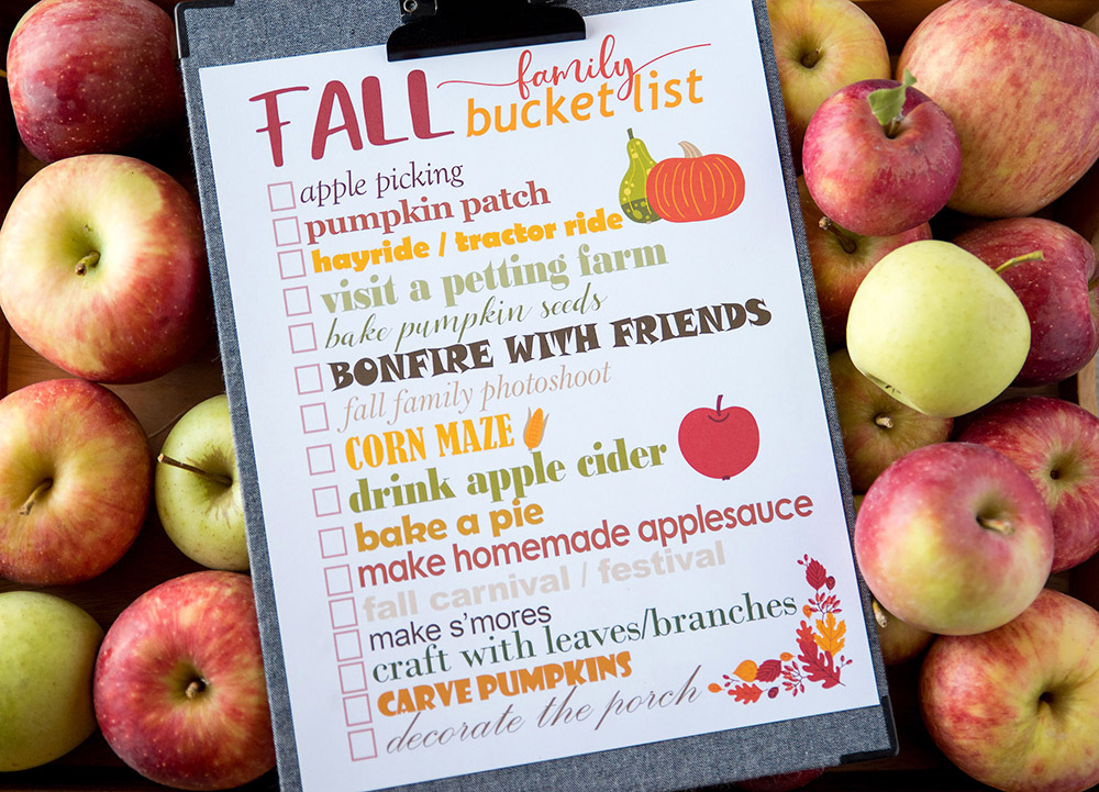 Printable Fall Family Bucket List