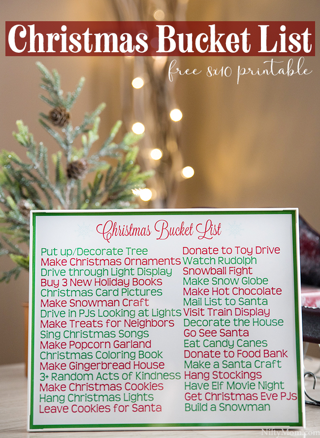 Printable Family Christmas Traditions & Bucket List