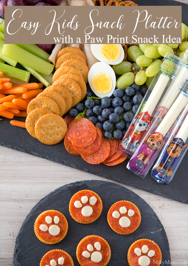 Easy Kids Snack Platter with a Paw Print Snack Idea - Great for PAW Patrol fans!