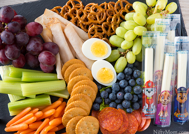 Easy Kids Snack Platter with a Paw Print Snack Idea