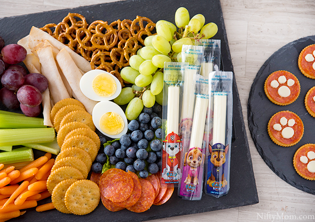 Easy Kids Snack Platter with a Paw Print Snack Idea