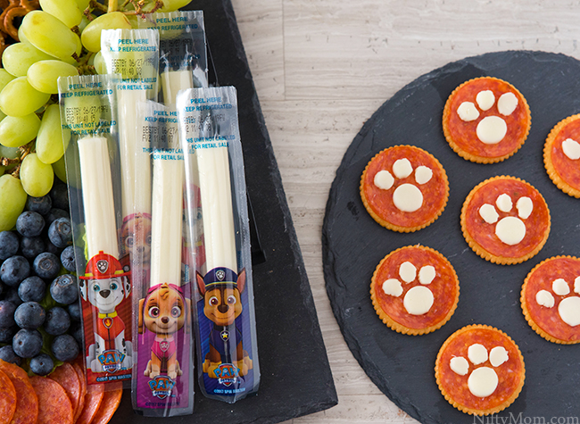 Easy Kids Snack Platter with a Paw Print Snack Idea