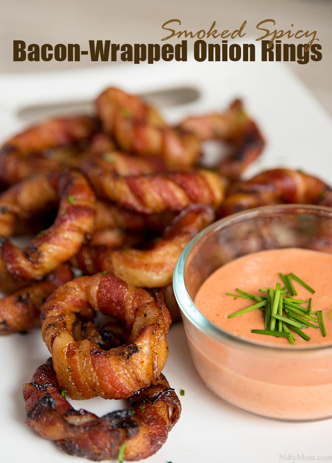 Smoked Spicy Bacon-Wrapped Onion Rings