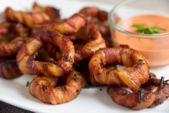 Smoked Spicy Bacon-Wrapped Onion Rings Recipe