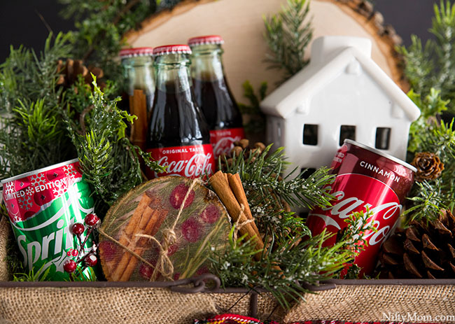 Holiday Hostess Gift Basket Idea Easy DIY Wood Coasters Nifty Mom