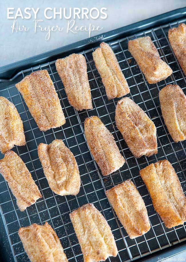Easy Air Fryer Churros using Puff Pastry Sheets